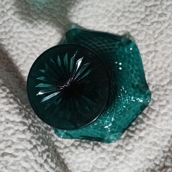 Vintage Pressed Glass Pedestal Compote Bowl Diamond Point - Picture 3 of 8